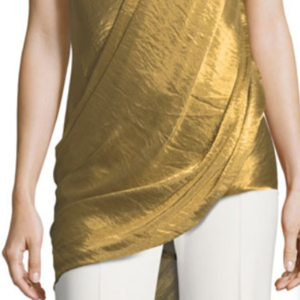 Urban Zen Metallic Draped Gold top NWOT Large - Picture 3 of 5